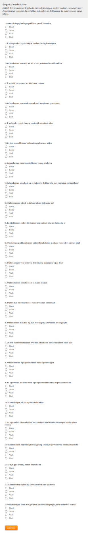 Enquête Leerkrachten