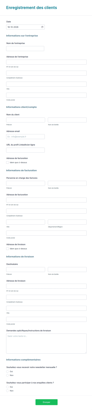 Enregistrement Client