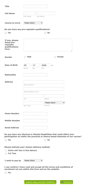 Enrolment Form PTQ
