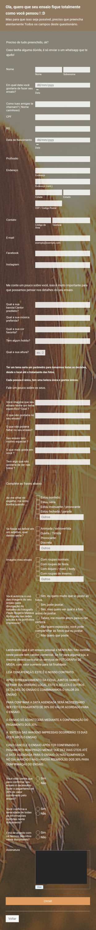 Ensaio Feminino