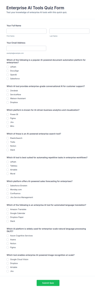 Enterprise AI Tools Quiz Form Template