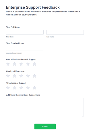 Enterprise Support Feedback Form Template