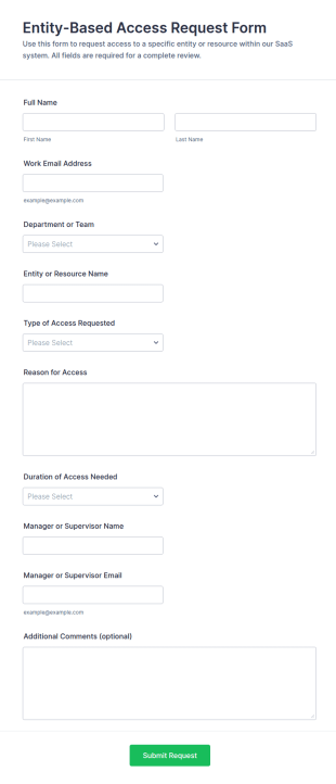 Entity Based Access Request Form Template