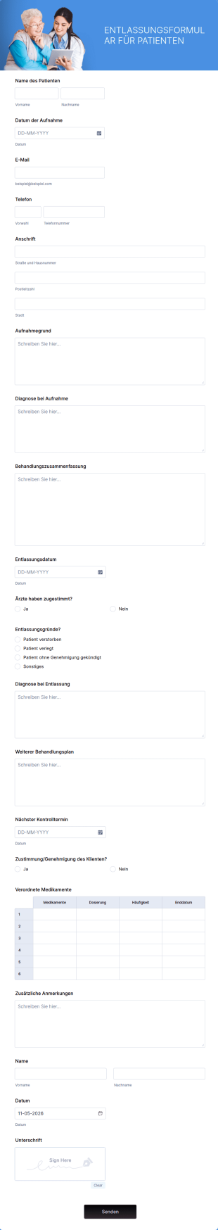 Entlassungsformular Für Patienten