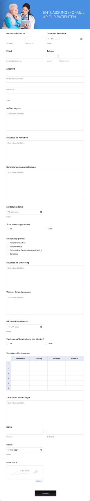 Entlassungsformular Für Patienten