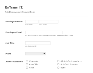 EnTrans International, LLC AutoDesk Access Form Template