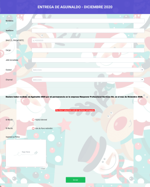 ENTREGA DE Premios Form Template