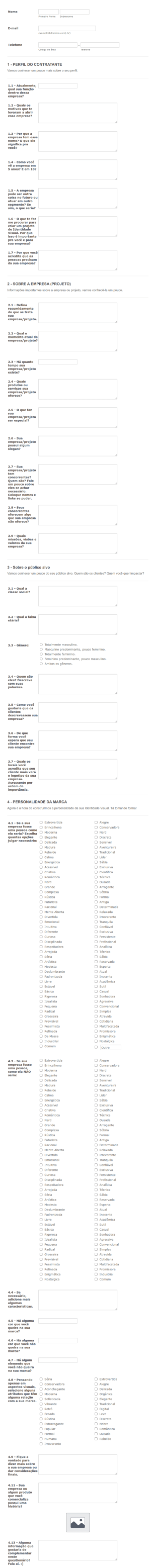 Entrepreneur Questionnaire In Portuguese