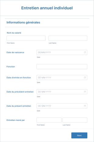 Entretien Annuel Individuel Form Template