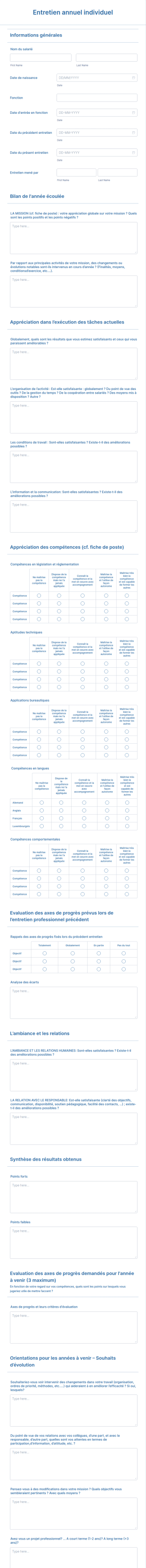 Entretien Annuel Individuel