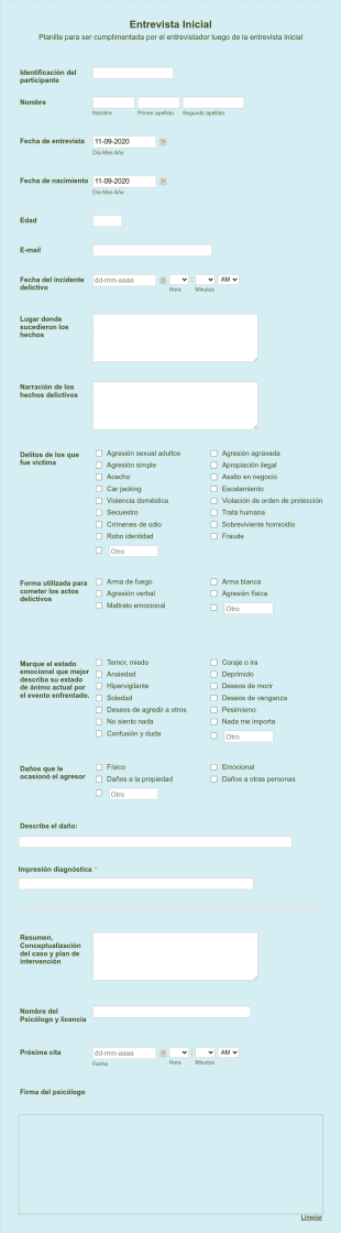 Entrevista Inicial Programa Puertas Abiertas