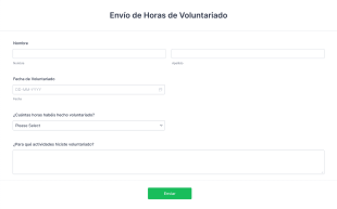 Envío De Horas De Voluntariado