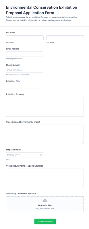 Environmental Conservation Exhibition Proposal Form Template