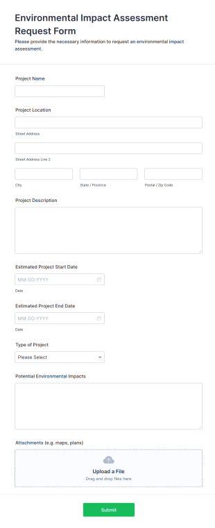 Environmental Impact Assessment Request Form Template