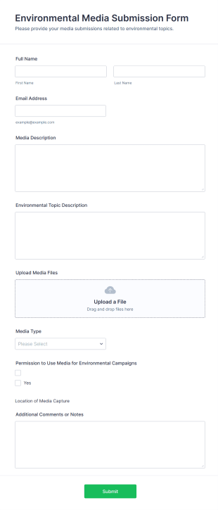 Environmental Media Submission Form Template
