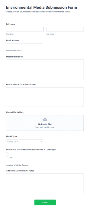 Environmental Media Submission Form Template