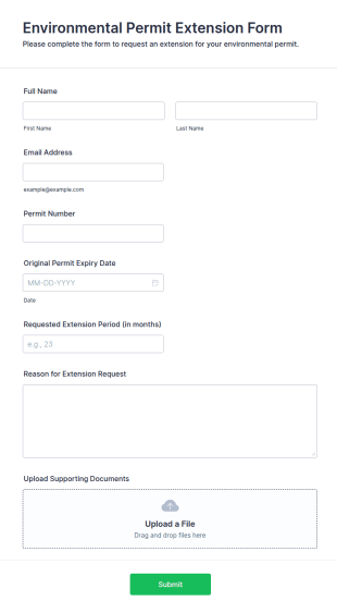 Environmental Permit Extension Form Template
