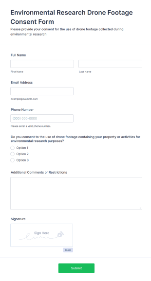 Environmental Research Drone Footage Consent Form Template