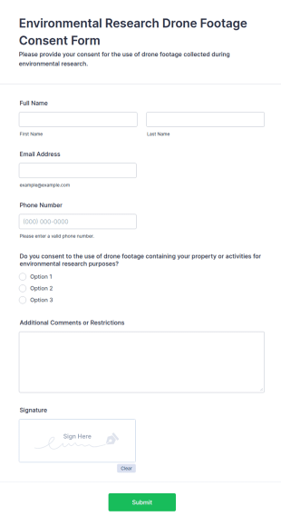 Environmental Research Drone Footage Consent Form Template