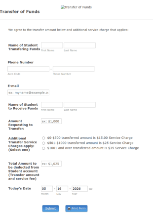 Epic Transfer Of Funds 2 Form Template