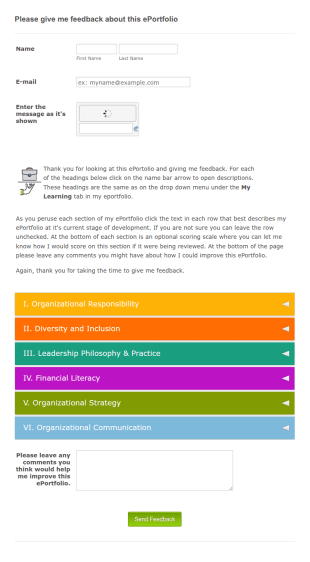 Eportfolio Feedback Organizational Leadership Form Template