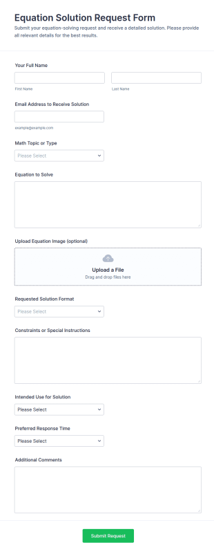 Equation Solution Request Form Template