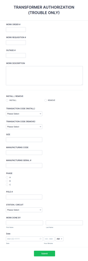 Equipment Authorization Form Template