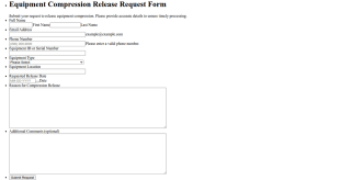 Equipment Compression Release Request Form Template