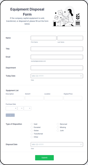 Equipment Disposal Form Template