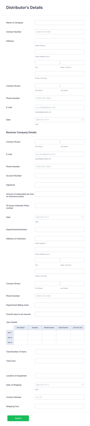 Stock Inventory Form Template | Jotform