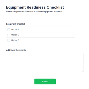 Equipment Readiness Checklist Form Template