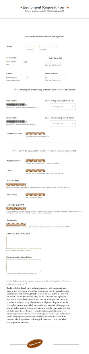 Equipment Request Form Template