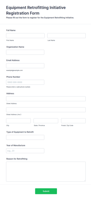 Equipment Retrofitting Initiative Registration Form Template