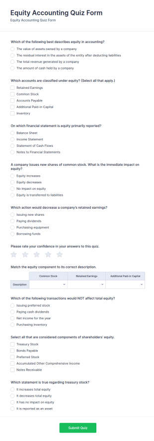 Equity Accounting Quiz Form Template