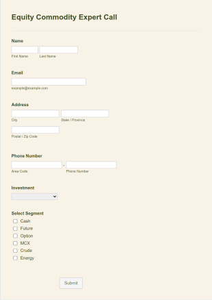Equity Commodity Expert Call Form Template