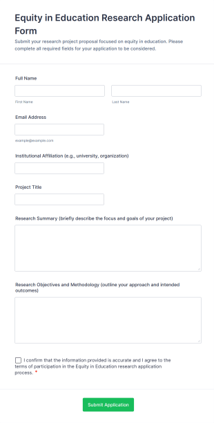 Equity In Education Research Application Form Form Template