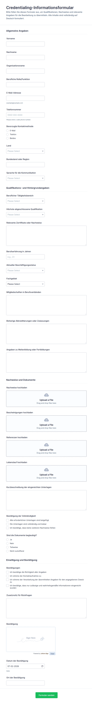 Erfassungsbogen Zur Qualifikationsprüfung