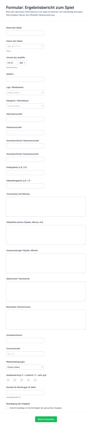 Ergebnisbericht Übersicht