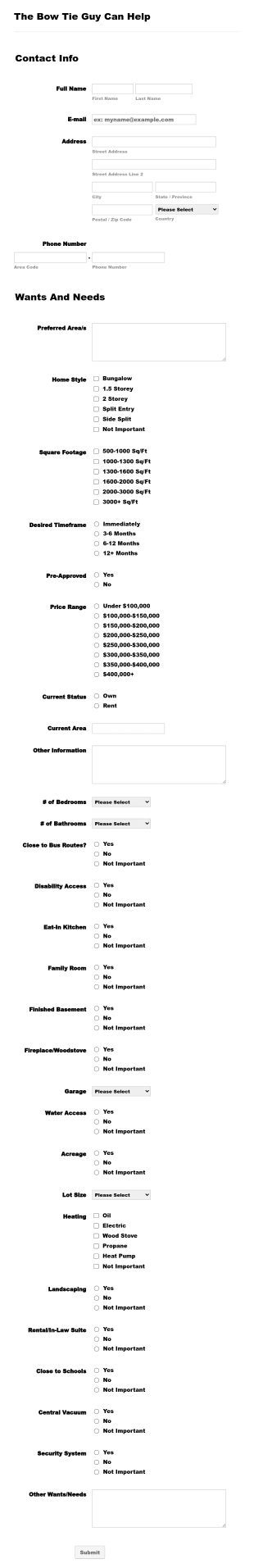 House Hunting Checklist Form Template