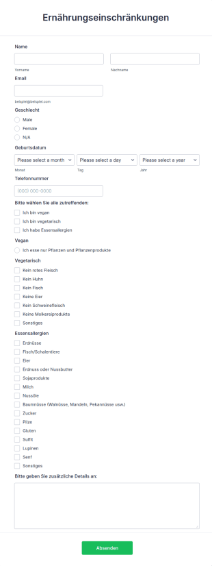 Ernährungseinschränkungen
