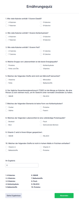 Ernährungsquiz