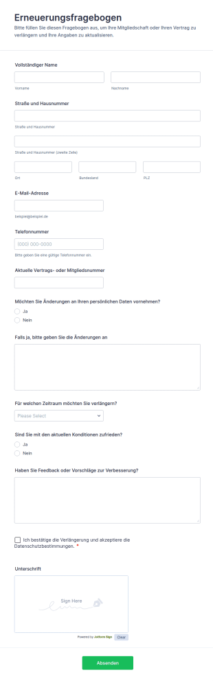 Erneuerungsfragebogen