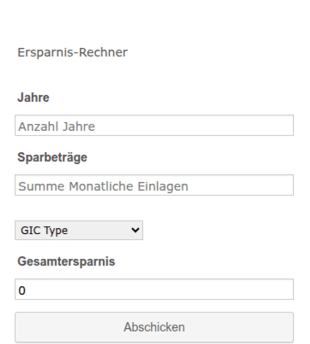 Ersparnis Rechner