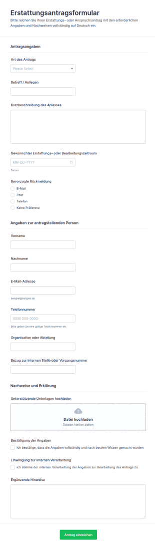 Erstattungsantrag Für Gesundheitsausgaben