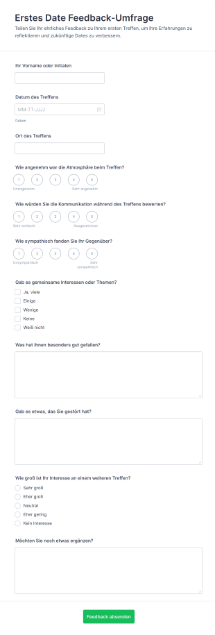 Erstes Date Feedback Umfrage