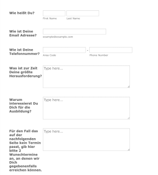 Erstgespräch Form Template