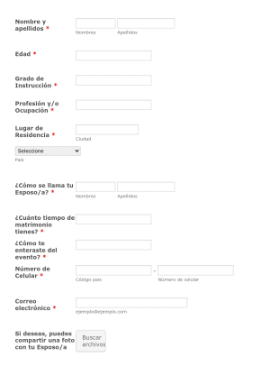 Escuela De Esposos | Inscripciones 2 Form Template