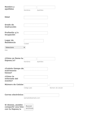 Escuela De Esposos | Inscripciones Form Template
