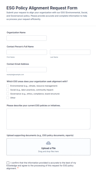 ESG Policy Alignment Request Form Template