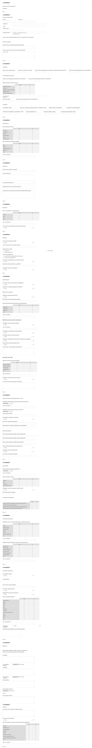 Esimyynnin Kyselylomake Form Template